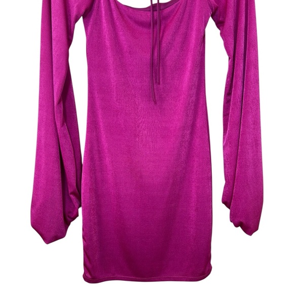 Lucy in The Sky - Women’s Long-Sleeve Mini Dress, Body-Con -  Hot Pink, Small - Picture 12 of 17